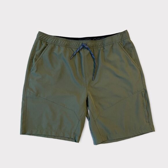 Gerry Activewear Athletic Army Green Shorts With Zip Pockets - Picture 2 of 7